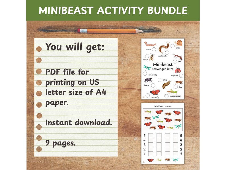Minibeast Activity Worksheet Printable, Numbers to 10, Forest School ...
