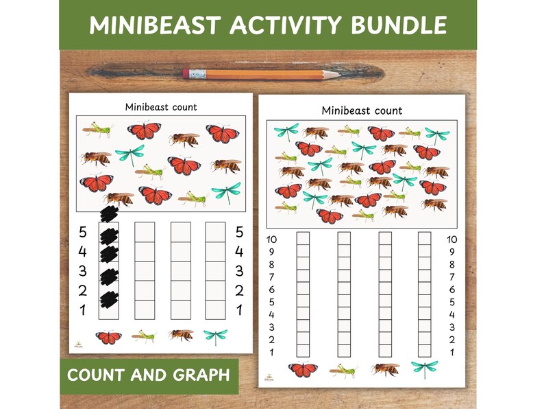 Minibeast Activity Worksheet Printable, Numbers to 10, Forest School ...