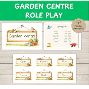 Centro de jardinería Floristería Juego dramático EYFS, Juego de simulación Pre-K, Juego dramático en el aula de jardín de infantes, Juego dramático en el hogar, Restaurante,