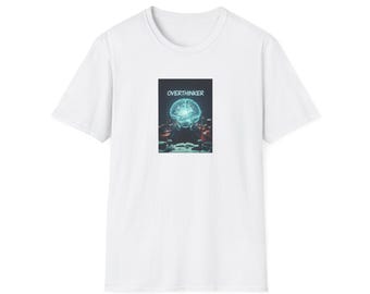 Overthinker Gehirn Illustration T-Shirt | Neon Cyber City Design