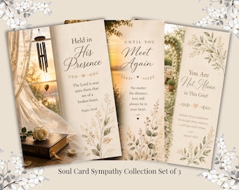 Soul Cards  | Sympathy Collection-Set of 3 | Christian Condolence Cards | Bereavement | Grief and Loss | Comfort and Encouragment