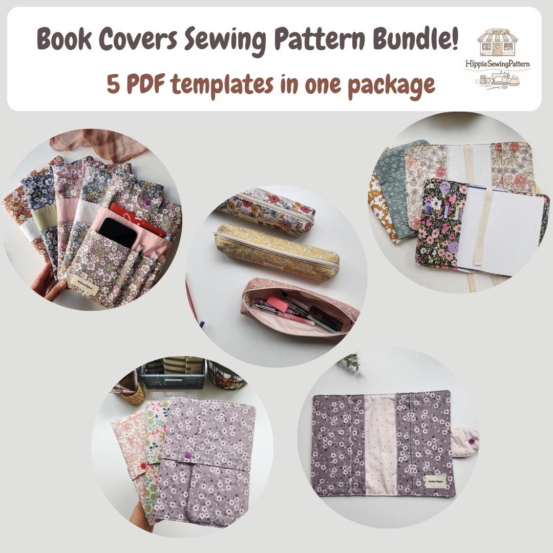 Book Cover Sewing Pattern Bundle | 5 Bookish Sewing Patterns PDF - Etsy