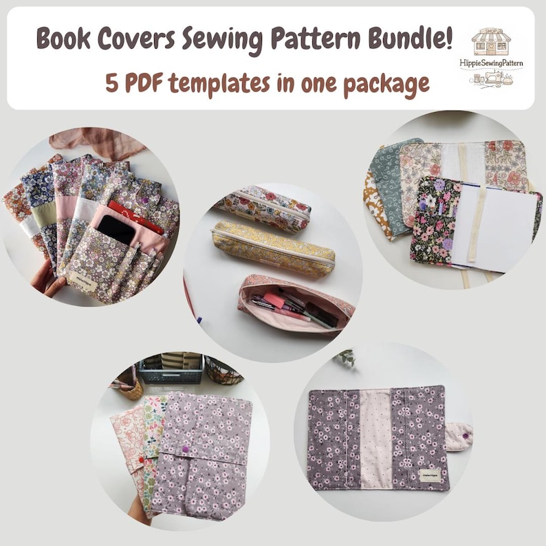 Book Cover Sewing Pattern Bundle | 5 Bookish Sewing Patterns PDF - Etsy