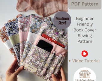 Wykrój na okładkę książki | Przyjazna dla początkujących okładka książki z materiału w formacie PDF | Kieszenie na telefon i długopis