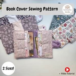 Book Cover Sewing Pattern | 2-Piece Set with Video Tutorial – Pattern for Beginners