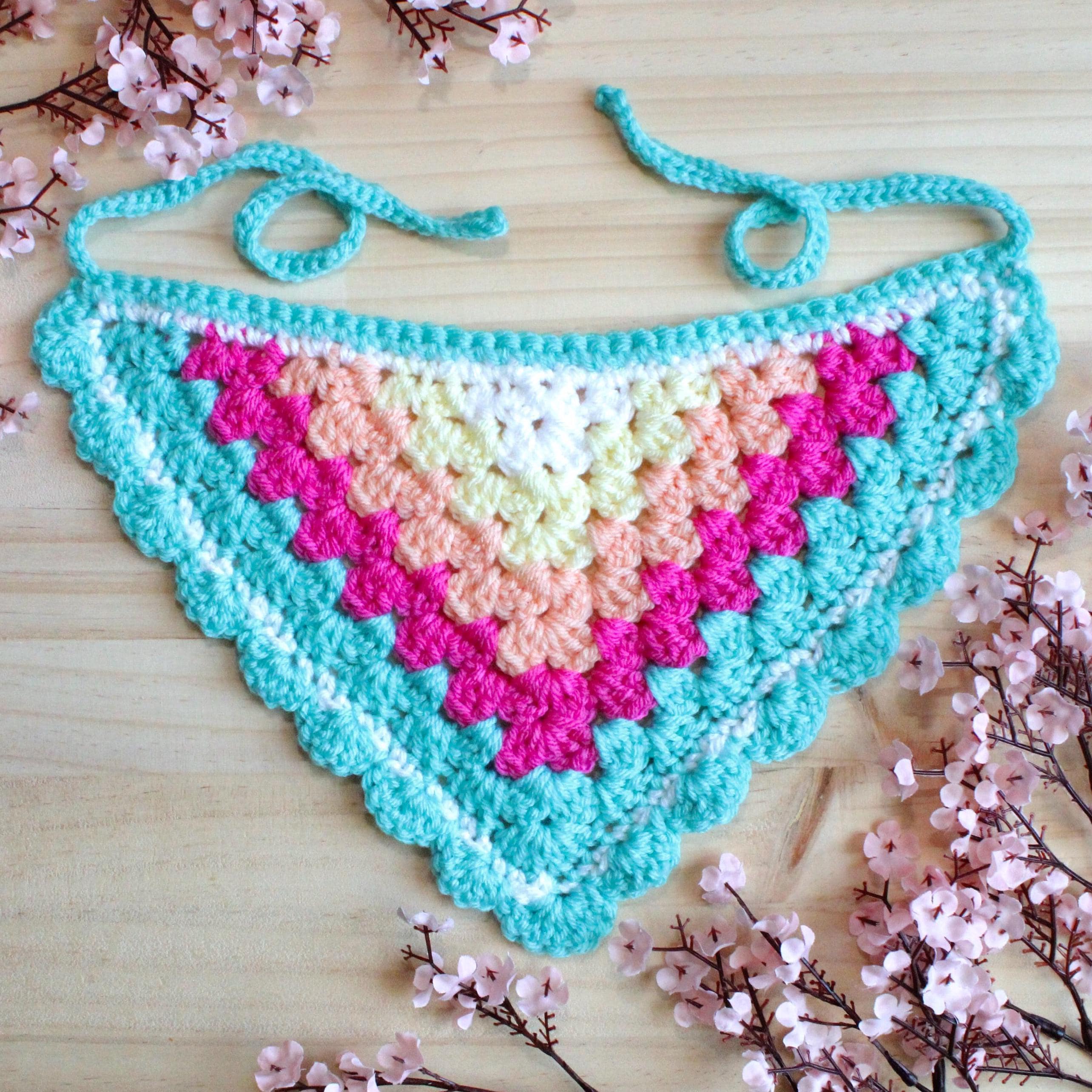 Blue Crochet Bandana - Etsy