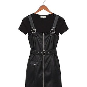 leather dungaree dress Leather Dungaree Dress
