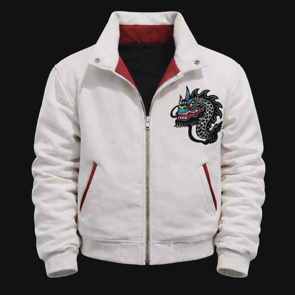 MJ Beat It Dragon Jacket Red Leather – Michael Jackson Thriller