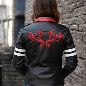 Frauen Klassische Biker Lederjacke Halloween Cosplay Kostüm Jacke Alex Mercer Prototype Style