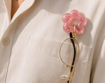 Handgemaakte bloemvormige brillenhouder/hanger - sleutelhangeraccessoire