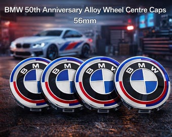 Tapacubos para llantas de aleación BMW 50.º aniversario de 56 mm (juego de cuatro)