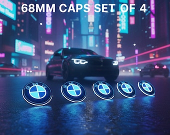 Tapacubos flotantes LED BMW (68 mm, juego de 4) / Emblemas de rueda con tecnología cinética