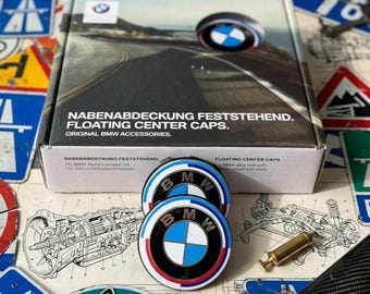 Tapas centrales flotantes para llantas BMW Serie 5 / Emblemas de rueda autonivelantes de 68 mm (juego de 4)