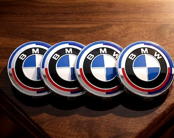 4 tapas centrales para llantas de aleación BMW 50th Anniversary - Logotipo clásico de 56 mm - Cubierta de buje