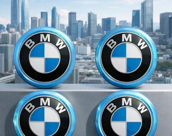 Juego de 4 tapas centrales de rueda BMW Electric Blue de 56 mm / Compatibles con las series F/G/I
