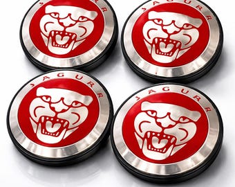 Juego de 4 tapacubos de aleación para Jaguar de 59 mm (repuesto para tapacubos de aleación)