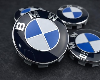 Tapas centrales para llantas de aleación BMW – Juego de tapas de buje con logotipo azul clásico de 68 mm