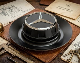 Tapas centrales de rueda estilo C63 en negro mate (juego de 4) – 154 mm inspiradas en AMG
