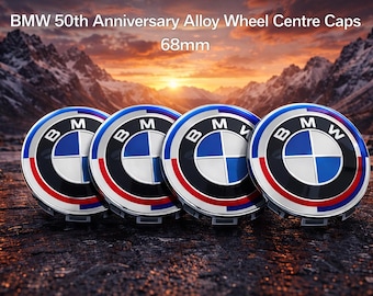 Tapacubos de aleación de 68 mm para llantas BMW 50.º aniversario (juego de 4)