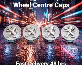 Tapacubos centrales para llantas de aleación Peugeot, plateados y cromados, 60 mm, juego de 4