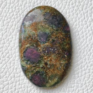 Ruby Fuchsite Green & Pink  Shape Oval ( Size 41x27x6 MM)(Cts.64 )Polished loose Stone