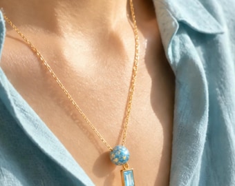 Custom Birthstone Initial Necklace, New Mom Push Present, Personalized Jewelry Gift