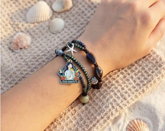 Double Wrap Ceramic Bead Bracelet | |Mothers Day Gift| Handmade Jewelry | Mom Best Present