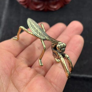 Brass Praying Mantis Figurine Insect Sculpture Nature Desk Decor Home Office Display fcs045