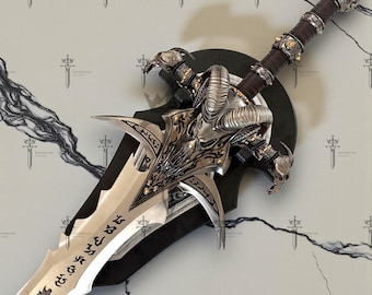 Ręcznie robiona replika miecza Frostmourne | Cosplay Króla Lisza w całości z metalu