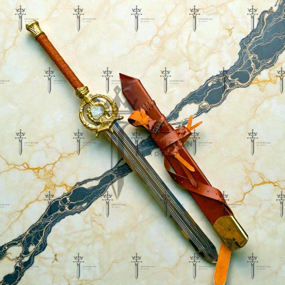 Hand-Forged Skyrim Dawnbreaker Sword | Quartz Crystal Cosplay Prop