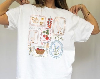 Cottagecore Shirt, Goose Shirt, Gardening Shirt,Gardening Shirt, Summer Spring Shirt, Plant Lover Tee, Gift For Love