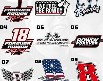 Kyle Busch Memorial Vinyl Sticker-Automotive Racing Retro Stock Car Motorsports Fan Vinyl Sticker