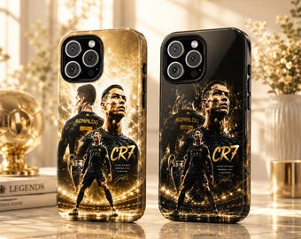 Funda para teléfono con diseño de Cristiano Ronaldo y fútbol para iPhone 17 Pro, 16, 15, 14, 13, 12, 11, Samsung S26, S25, S24, S23, A16, A35, A55
