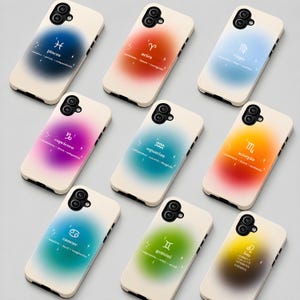 Sternzeichen ästhetik Tough Astrologische Konstellation Abdeckung für iPhone 17Pro, 16, 15, 14, 13, 12, 11, Samsung S25, S24, S23, A16, A35