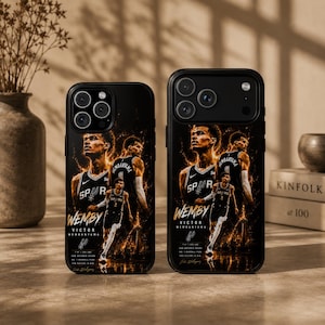 Victor Wembanyama Phone Case Spurs Basketball Cover for iPhone 17Pro, 16, 15, 14, 13, 12, 11, Samsung S26, S25, S24, S23, A16, A35, Pixel 9
