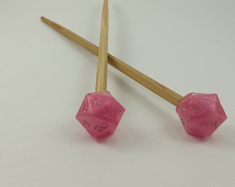 Magic Pink Dice Wand Resin D20 Dice Wand Nerd Gaming Accessory