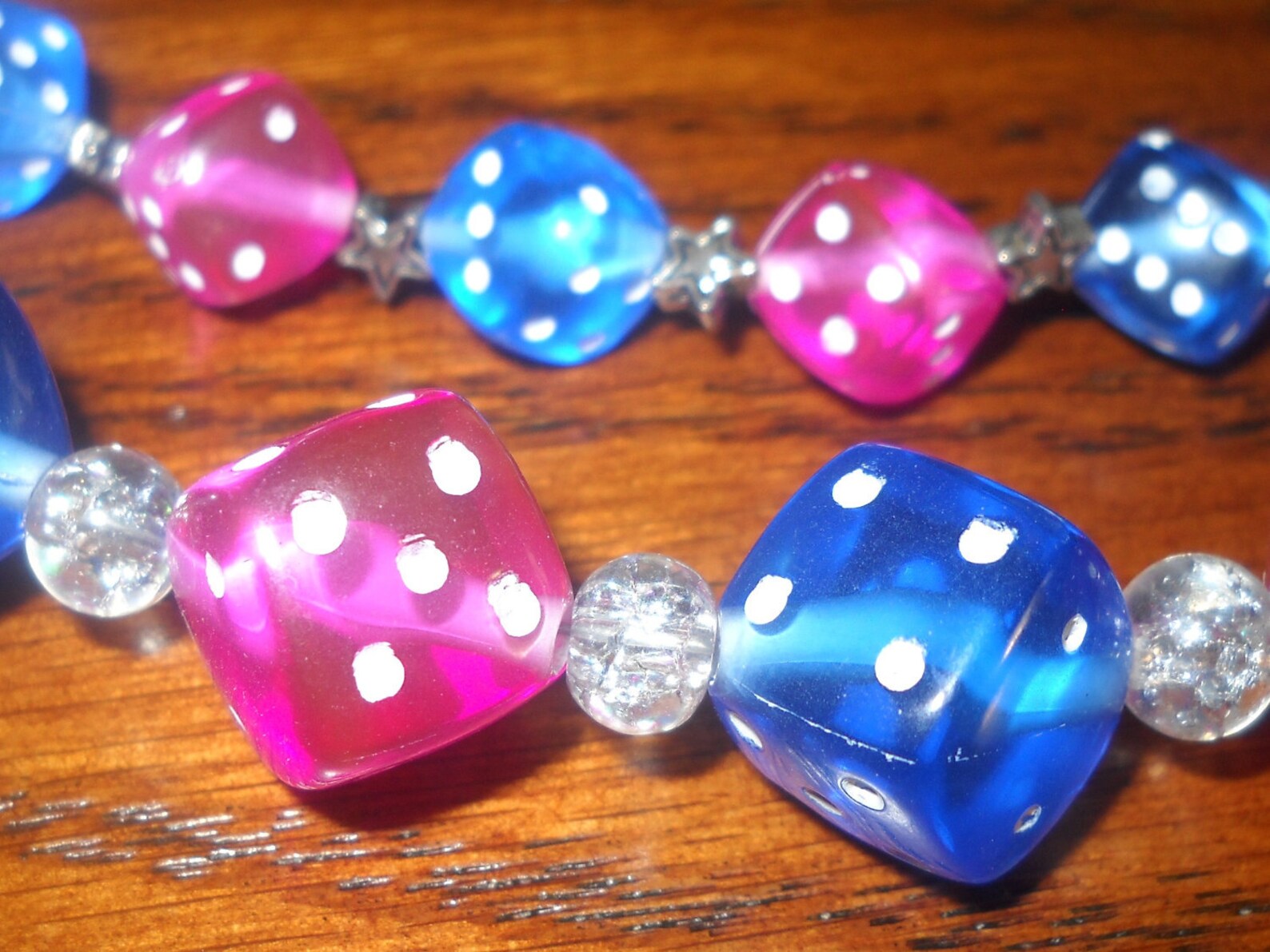 Pink and Blue Dice Jewelry Set with Silver Stars Gift Set Etsy