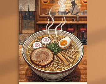 Tokyo Ramen - Konsttryck med japanska kakelplattor