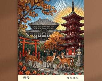 Höst i Nara - Japan Tile Collection konsttryck
