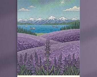Hokkaido lavendelfält - Japan kakelkollektion