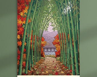 Arashiyama Glow - Kyoto konsttryck - Japan kakelkollektion