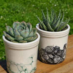 Vaso in ceramica fatto a mano – Vaso rustico in terracotta per piante da interno