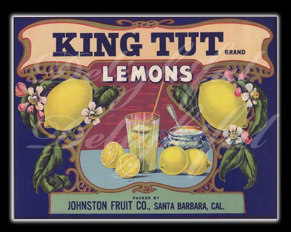 items similar to lemon fruit crate label restored reproduction vintage