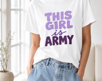 Camiseta "This Girl is Army" / Camiseta "Purple Typegraphy Pride" / Camisetas para fans del Kpop