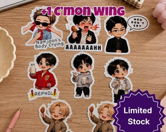 Paquete de pegatinas para fans del grupo masculino de Kpop / Hot Wings / Pegatinas de vinilo impermeables / Come On Wing / Regalo para fans / Obsequios de conciertos