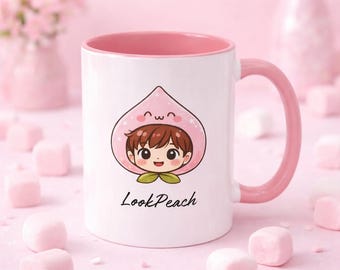 Taza de café de romance BL tailandés Lookpeach MM (325 ml) / Merchandising de dramas asiáticos / Melocotón