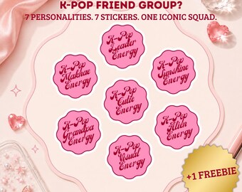 Paquete de pegatinas personalizadas de K-Pop / Insignias de personalidades / Regalos para fans del Kpop