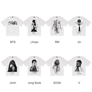 Koszulka unisex z podpisem członków Arirang Bangtan, trasa koncertowa BTS 2026 BT21, koszulka koncertowa BTS, koszulka retro z lat 90., gadżety BTS, prezenty dla fanów muzyki K-pop