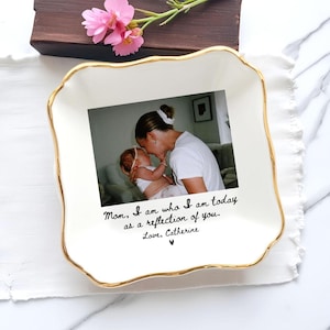 Custom Photo Mother of The Bride Jewelry Dish, Mother of The Groom Jewelry plate,Custom MOB Jewelry Tray for Mom, Wedding Favor Gift For Mom