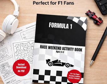 Cahier d'activités F1 pour enfants | Jeux de course de Formule 1 (téléchargement PDF au format A4)